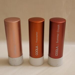 USED COOLA Organic Tinted Lip Balm Mineral Sunscreen SPF 30 Lot Of 3 Firecracker